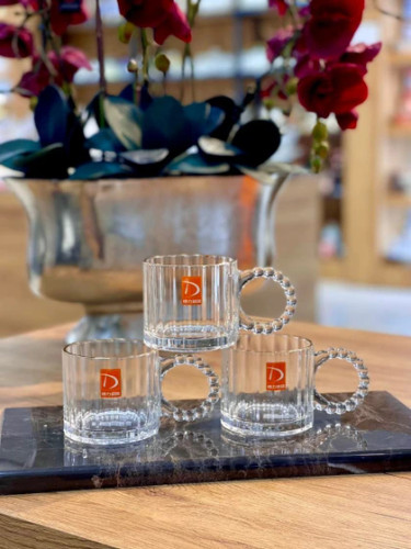 فنجان دسته منجوقی ماگ فنجان دسته مرواریدی