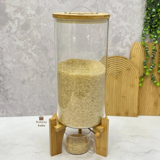 سطل برنج پیرکس پایه چوب ۱۰ کیلویی وارداتی