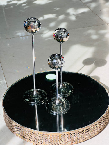 ست شمعدان پایه کریستال وارداتی