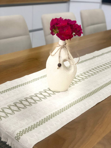 رانر رومیزی ناهار خوری بافت لنین طول ۱۸۰ سانت و عرض ۳۵