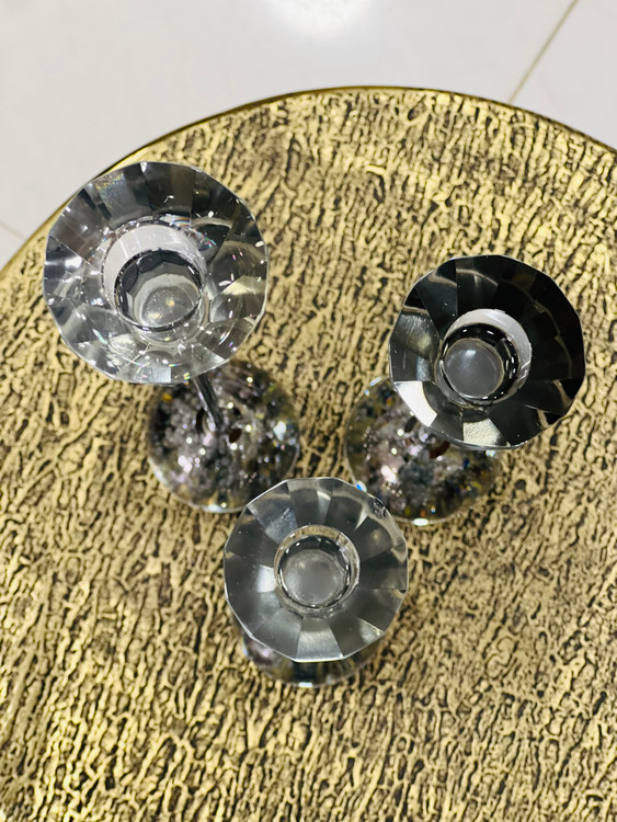 ست شمعدان پایه کریستال وارداتی