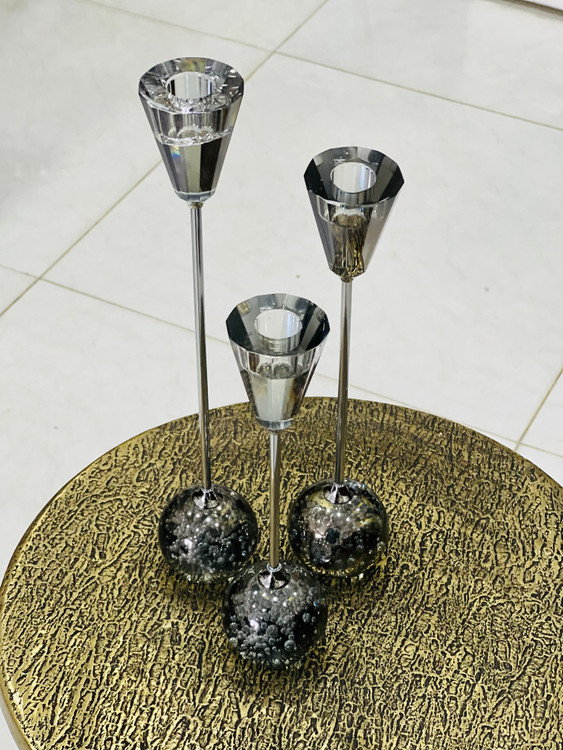 ست شمعدان پایه کریستال وارداتی