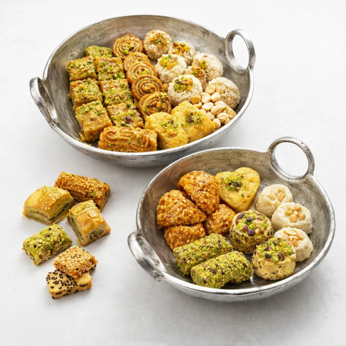 میوه خوری الومینیوم نقره ای گرد سه سایز