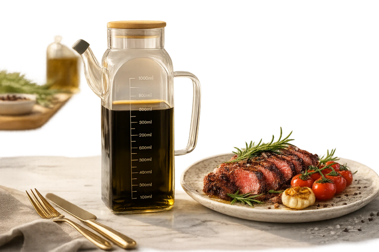 روغن ریز پیرکس درب بامبو استوانه ( ۱۰۰۰ میل )