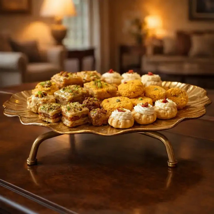 شیرینی خوری الومینیوم مراکشی تک طبقه( قطر ۴۵ سانت)