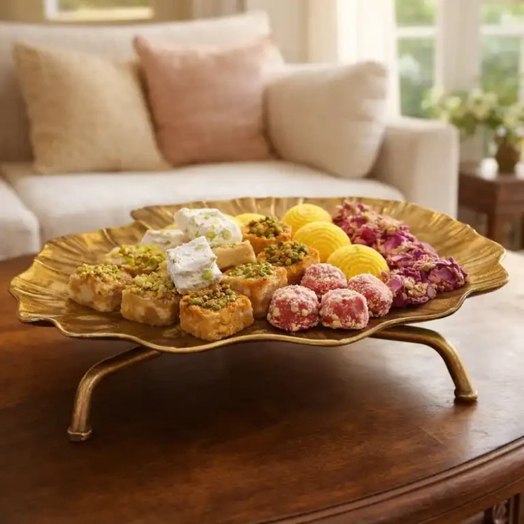 شیرینی خوری الومینیوم مراکشی تک طبقه( قطر ۴۵ سانت)