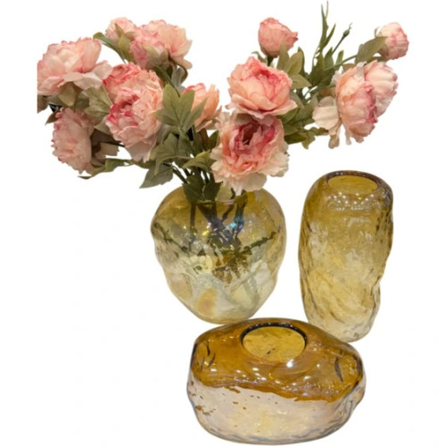 گلدان دفرمه سنگی عسلی