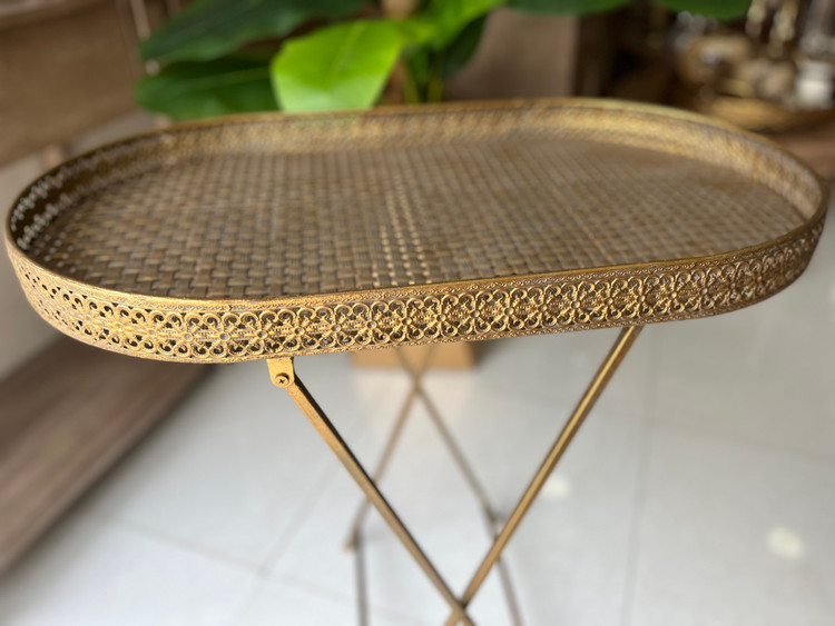 میز کنار سالنی فلزی مراکشی پتینه ( وارداتی)