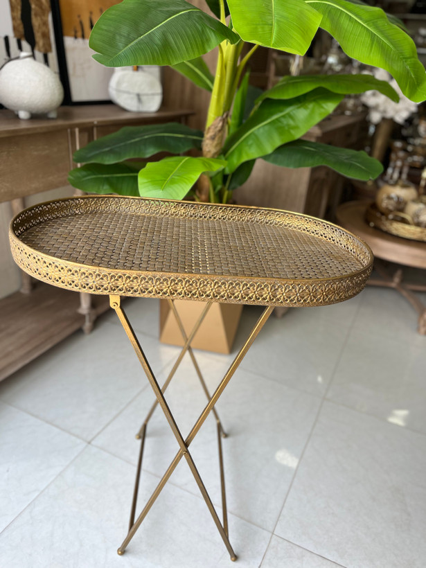 میز کنار سالنی فلزی مراکشی پتینه ( وارداتی)