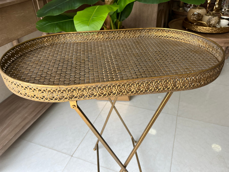 میز کنار سالنی فلزی مراکشی پتینه ( وارداتی)