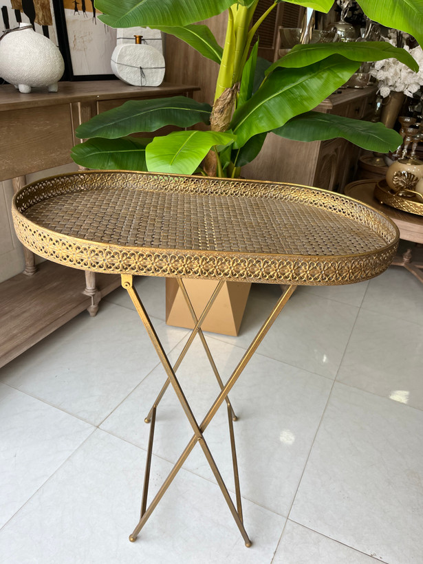 میز کنار سالنی فلزی مراکشی پتینه ( وارداتی)