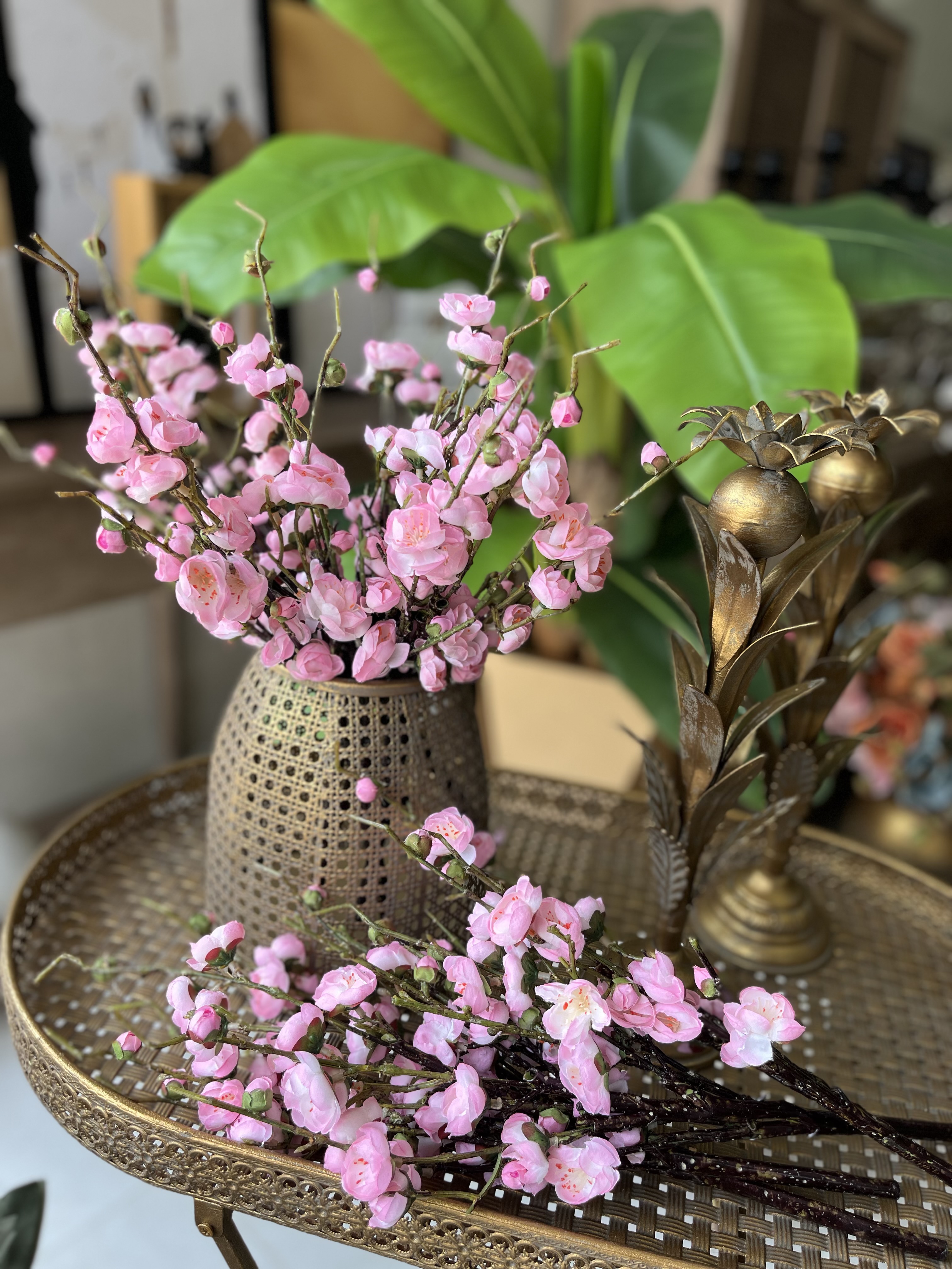 گل مصنوعی شکوفه ژاپنی  وارداتی  ۳۰ سانتی