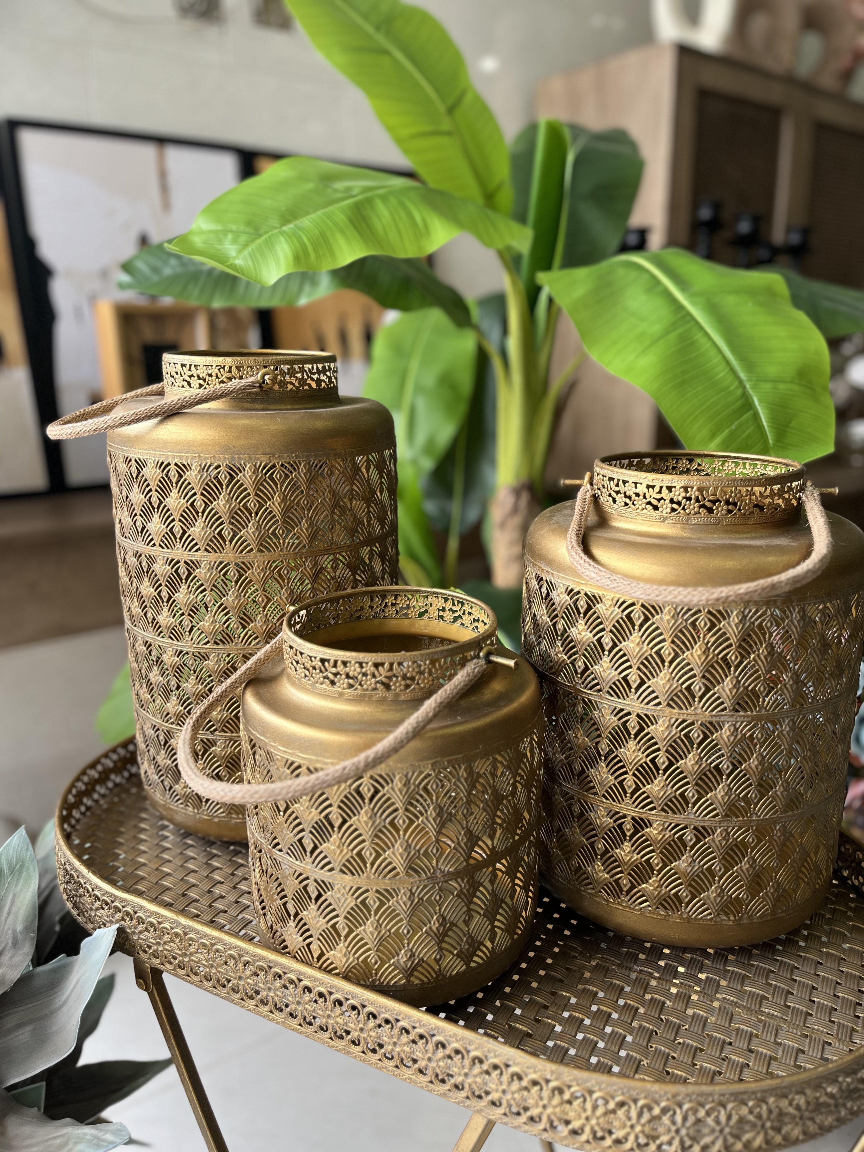گلدان رومیزی و کنار سالنی مراکشی پتینه وارداتی ( در سه سایز)