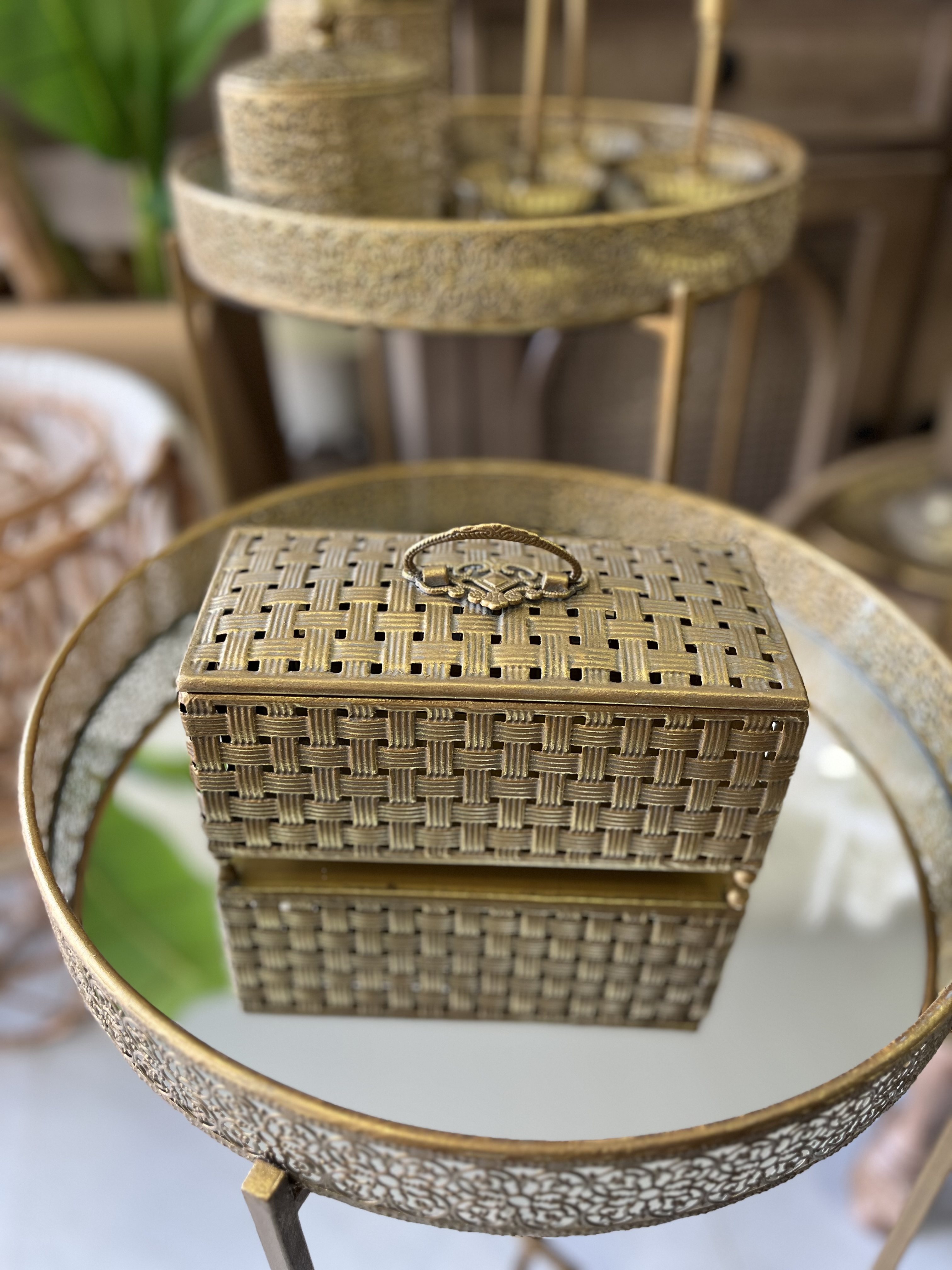 جای کارد و چنگال دکوری لوکس طرح حصیری فلزی مراکشی مدل کلاسیک و رومیزی