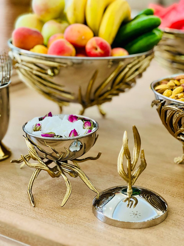 سرویس پذیرایی ۶ تیکه استیل برنج کار وارداتی