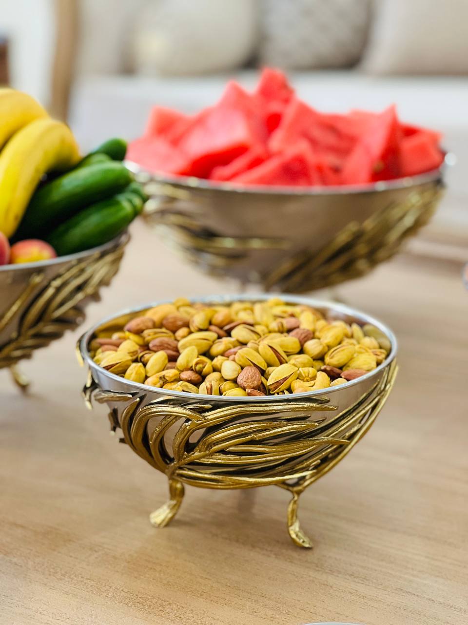 سرویس پذیرایی ۶ تیکه استیل برنج کار وارداتی