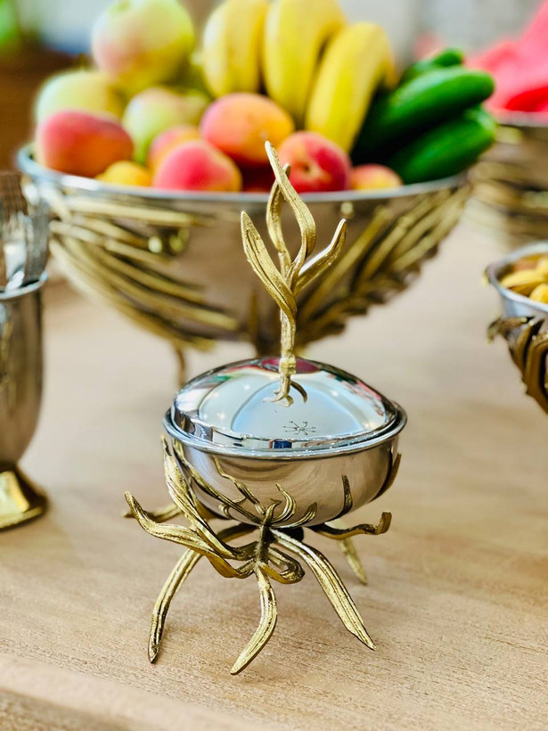 سرویس پذیرایی ۶ تیکه استیل برنج کار وارداتی