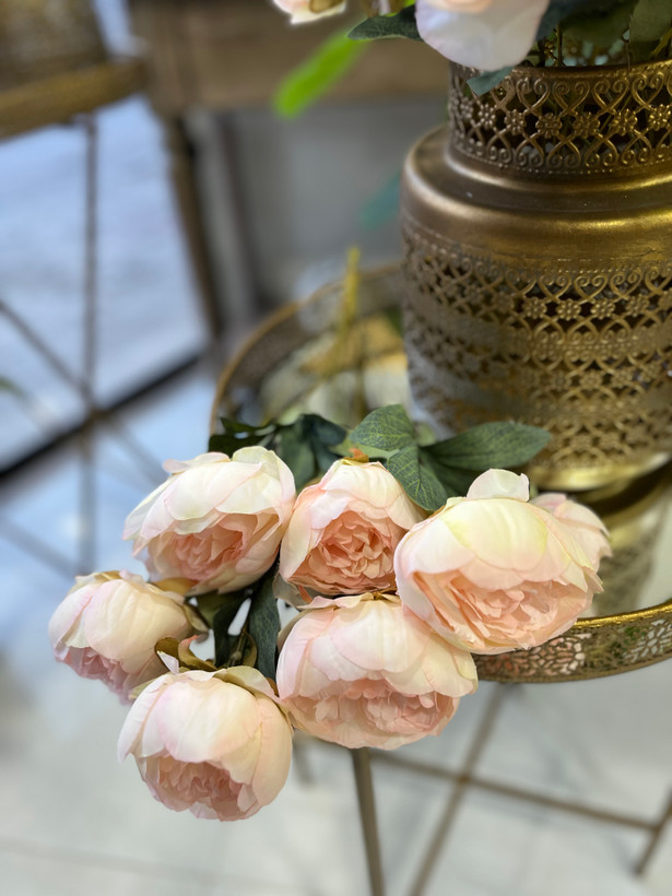 بوته رز مصنوعی ژولیت فرانسوى درجه یک وارداتی رنگ گلبهی
