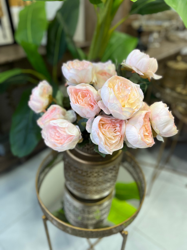 بوته رز مصنوعی ژولیت فرانسوى درجه یک وارداتی رنگ گلبهی