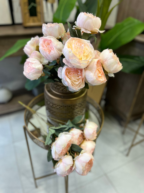 بوته رز مصنوعی ژولیت فرانسوى درجه یک وارداتی رنگ گلبهی
