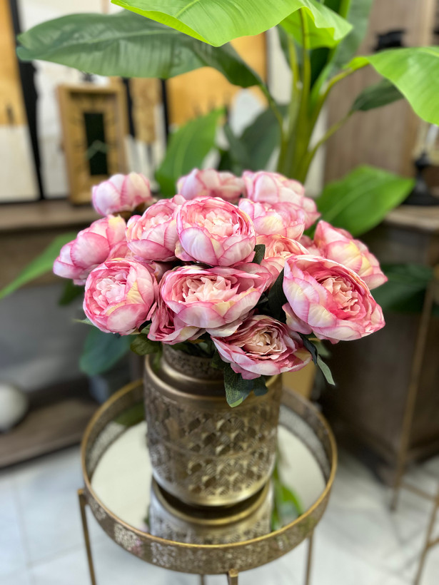بوته رز مصنوعی ژولیت فرانسوی درجه یک وارداتی رنگ( سرخابی صورتی)
