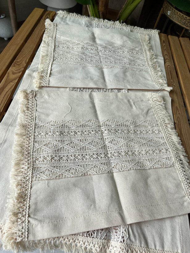 رانر رومیزی لنین و دانتل سه تیکه ( مناسب میز وسط و عسلی)