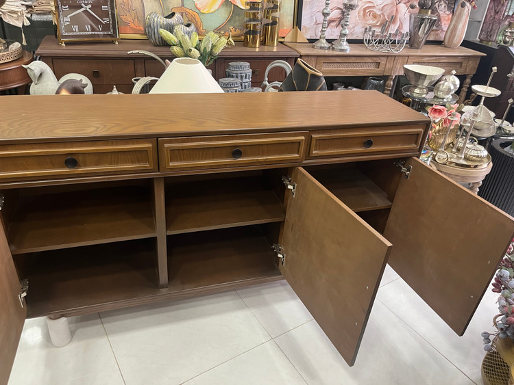 کنسول چوبی کلاسیک روکش طبیعی چوب بلوط ( عرض ۱۶۰ سانت)