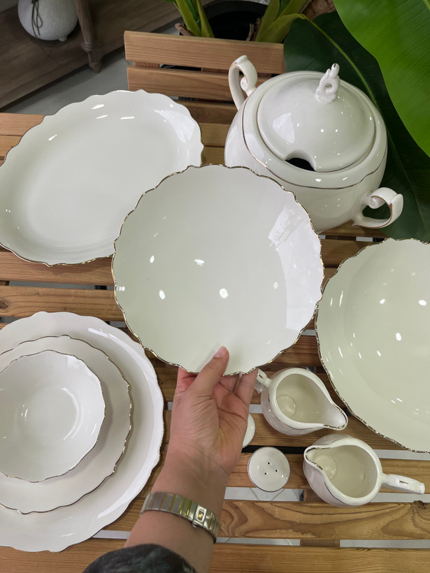 سرویس غذا خوری چینی ۲۹ پارچه الیزابت طرح مانوس ( ست ۶ نفره)