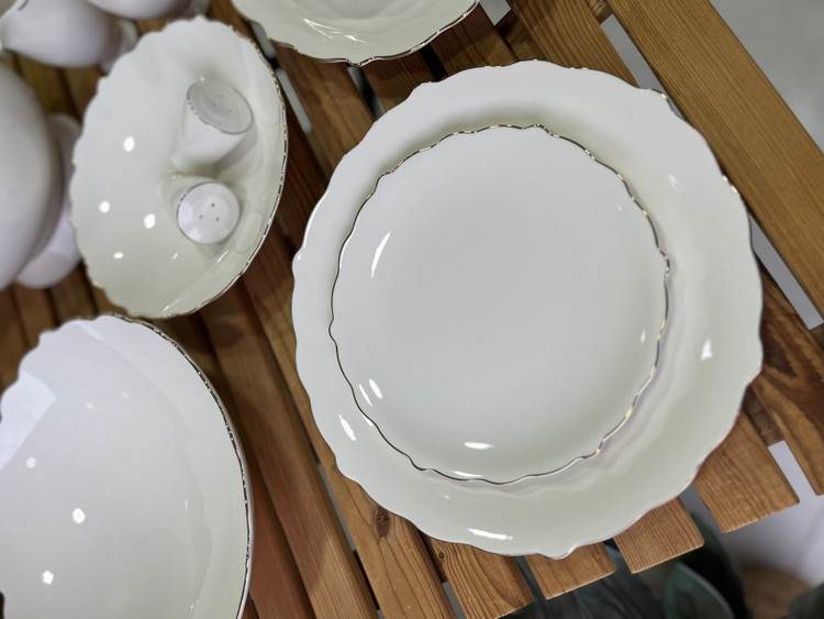 سرویس غذا خوری چینی ۲۹ پارچه الیزابت طرح مانوس ( ست ۶ نفره)