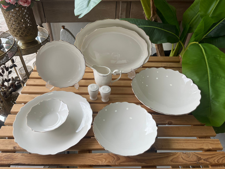 سرویس غذا خوری چینی ۲۹ پارچه الیزابت طرح مانوس ( ست ۶ نفره)