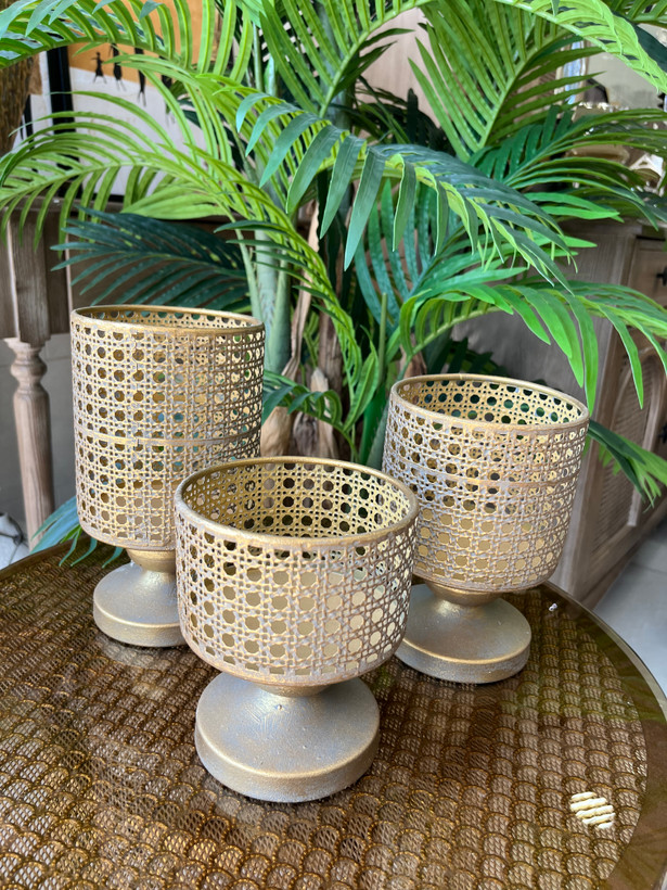 جا شمعی رومیزی مراکشی سه سایز (وارداتی)