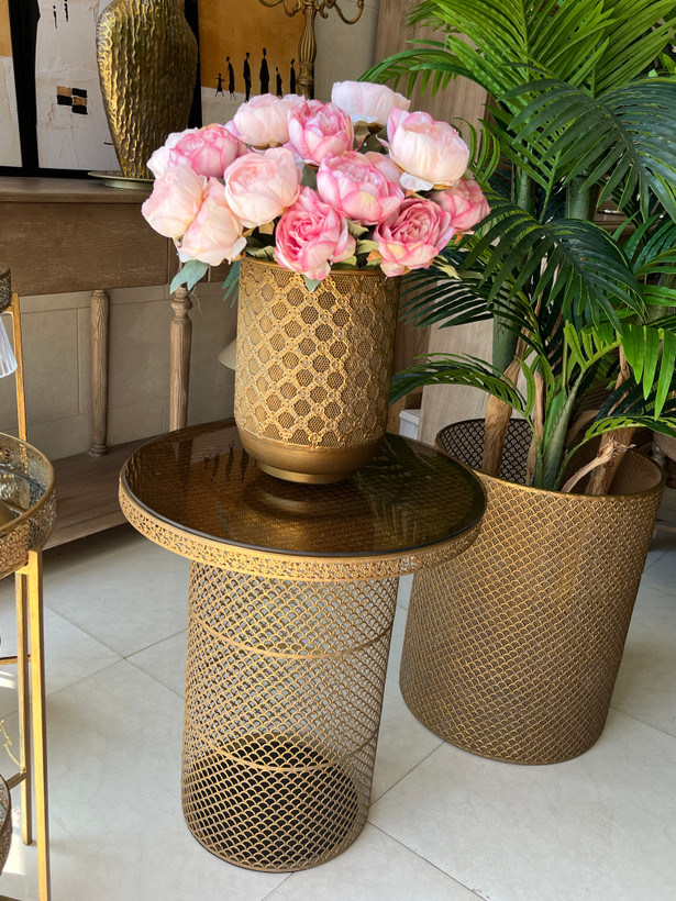 میز کنار سالنی فلزی مراکشی پتینه ( وارداتی)