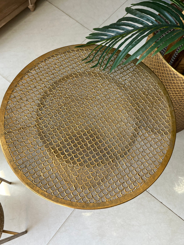 میز کنار سالنی فلزی مراکشی پتینه ( وارداتی)