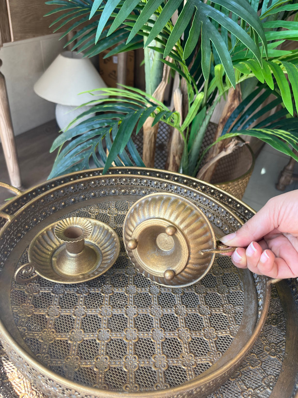 شمعدان مراکشی رو میزی طرح پتینه