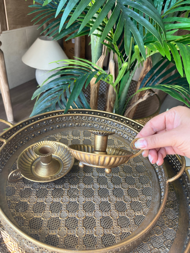 شمعدان مراکشی رو میزی طرح پتینه