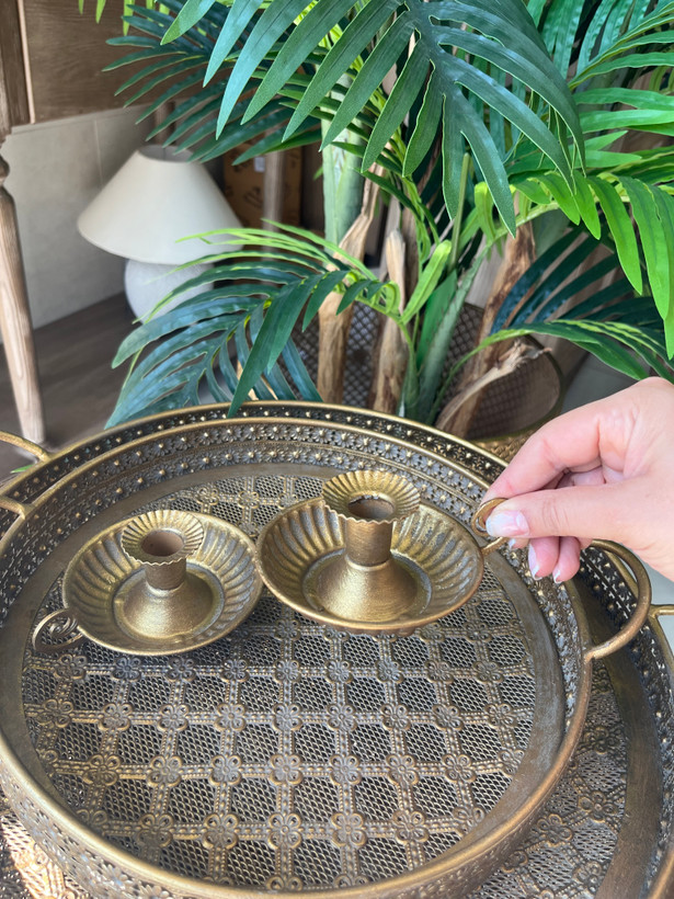 شمعدان مراکشی رو میزی طرح پتینه