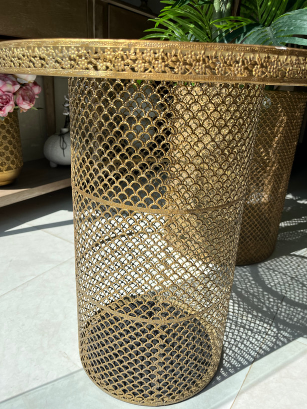 میز کنار سالنی فلزی مراکشی پتینه ( وارداتی)