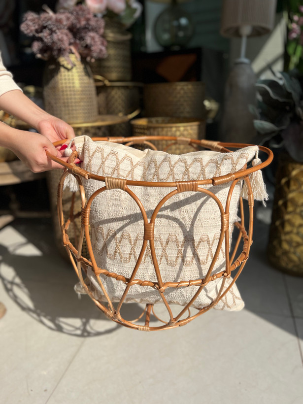 سبدحصیری طرح ایکیا/سبد شال مبل و سبد کوسن (چوب مروا)