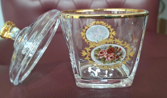 قندان بلینک مکس مدل استرلینگ لب طلایی طرح گلدار